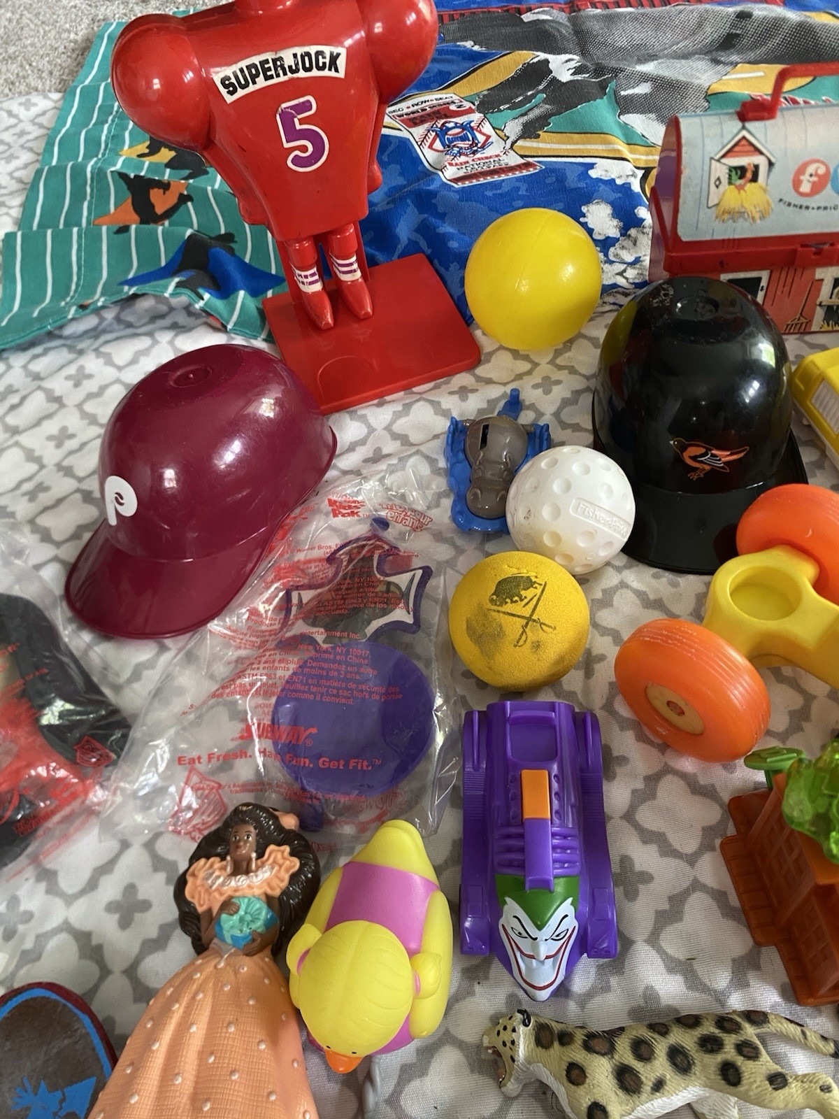 Lot Of 60 Vtg Kids Toys Figures Mixed Lot Fun 70s 80s 90s Y2K Fisher price Disne
