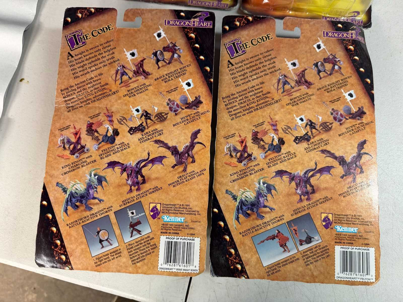 F4 Lot of 4 Dragonheart figures MOC Kenner 1995