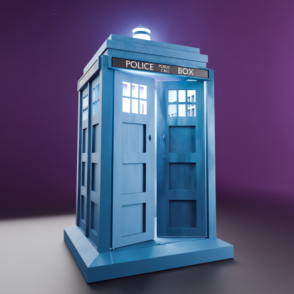 Custom 3D printed DR. Who TARDIS Police Box for 3.75 Inch (1:18) Figure Diorama