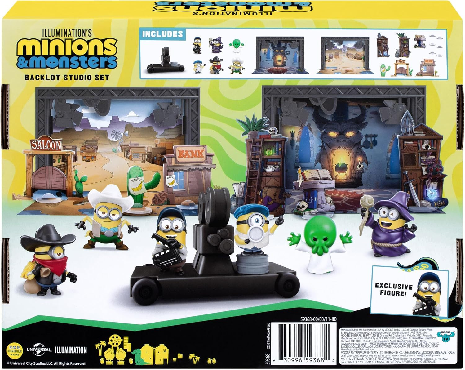 Minion Toys Illumination’S Monsters Backlot Studio Set, Build Your Monstrous Hol