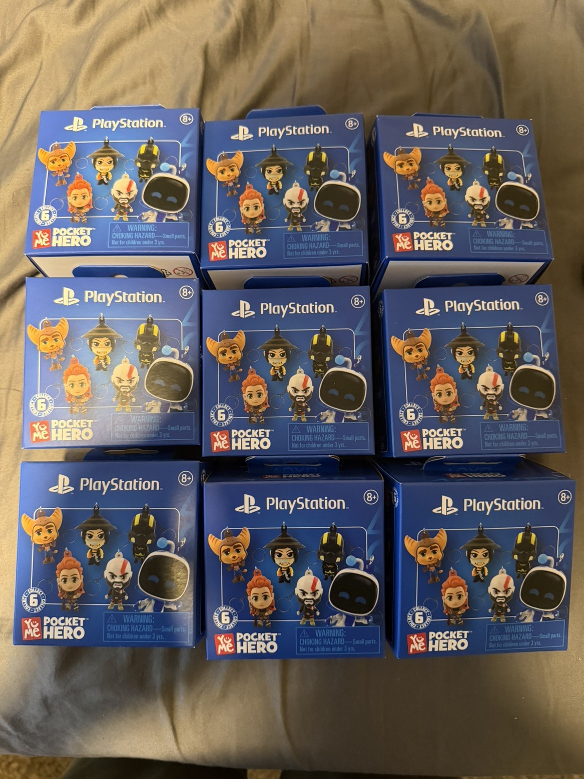 9 UNOPENED! Playstation Pocket Hero 2″ Video Game Figure Bag Clips