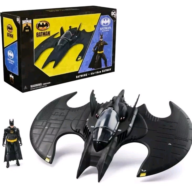 DC Spin Master Batman Returns Batwing & 4” Figure 85 Yrs Keaton Limited Edition