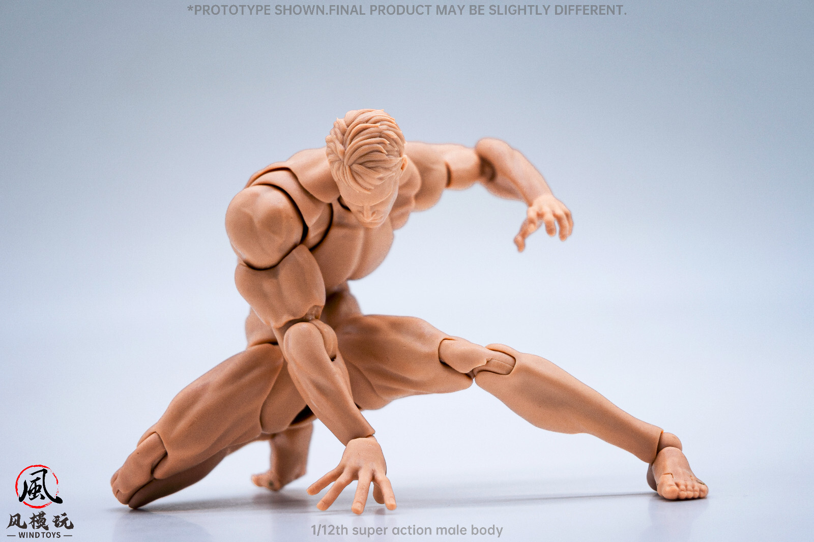 US Stock Wind Toys 1/12 Pale Skin Flexible Man Jointed 6″ Male Figure Head Body