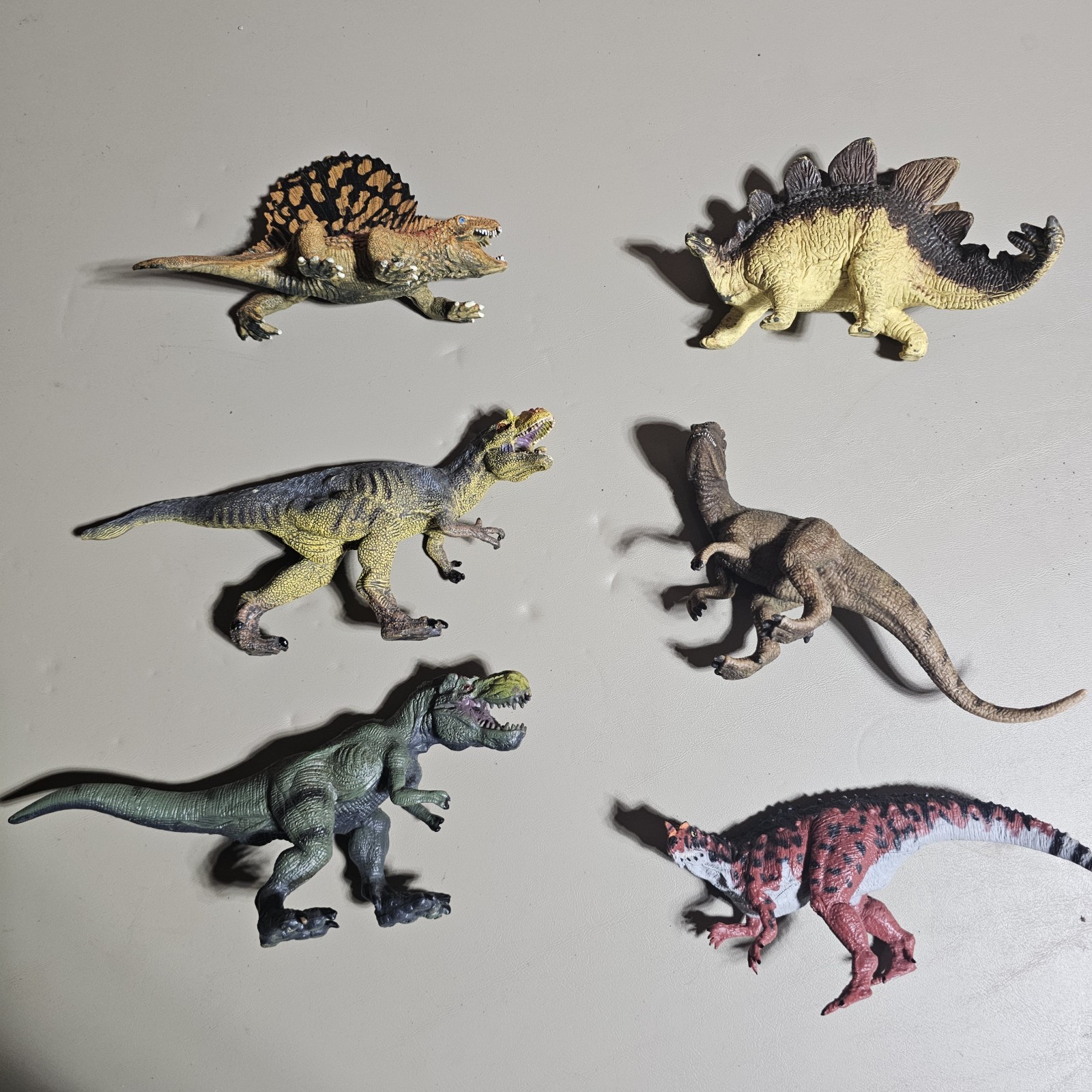 Lot of 6 Dinosaur Figures Toys Hard Plastic Mix Assorted Dinos T-REX More