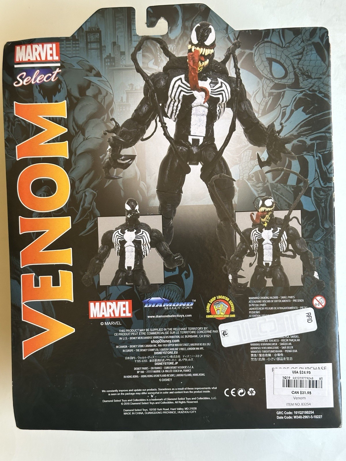 New Diamond Marvel Select VENOM Collectors Edition Figure Disney Store Exclusive