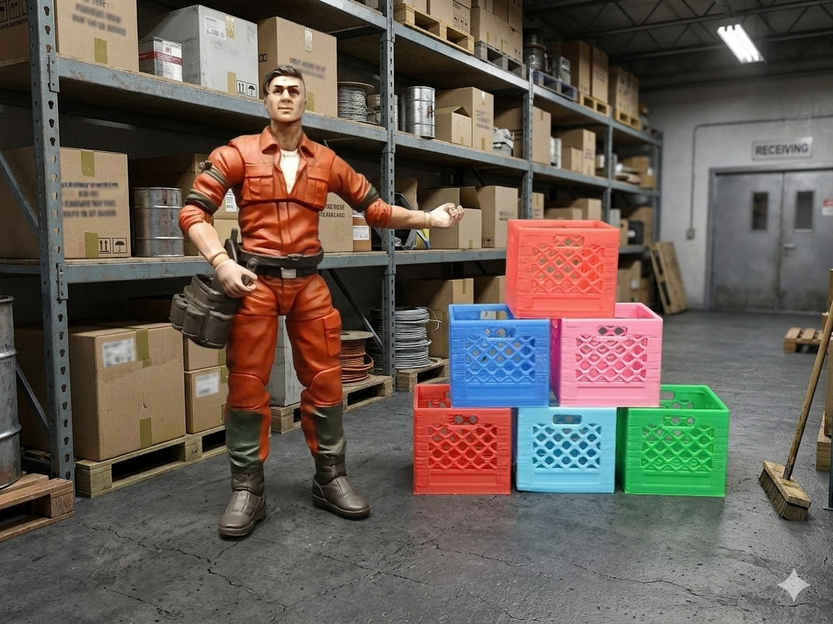 6 MILK CRATE lot 1:18 scale 3.75 in figure DIORAMA star wars gi joe miniature