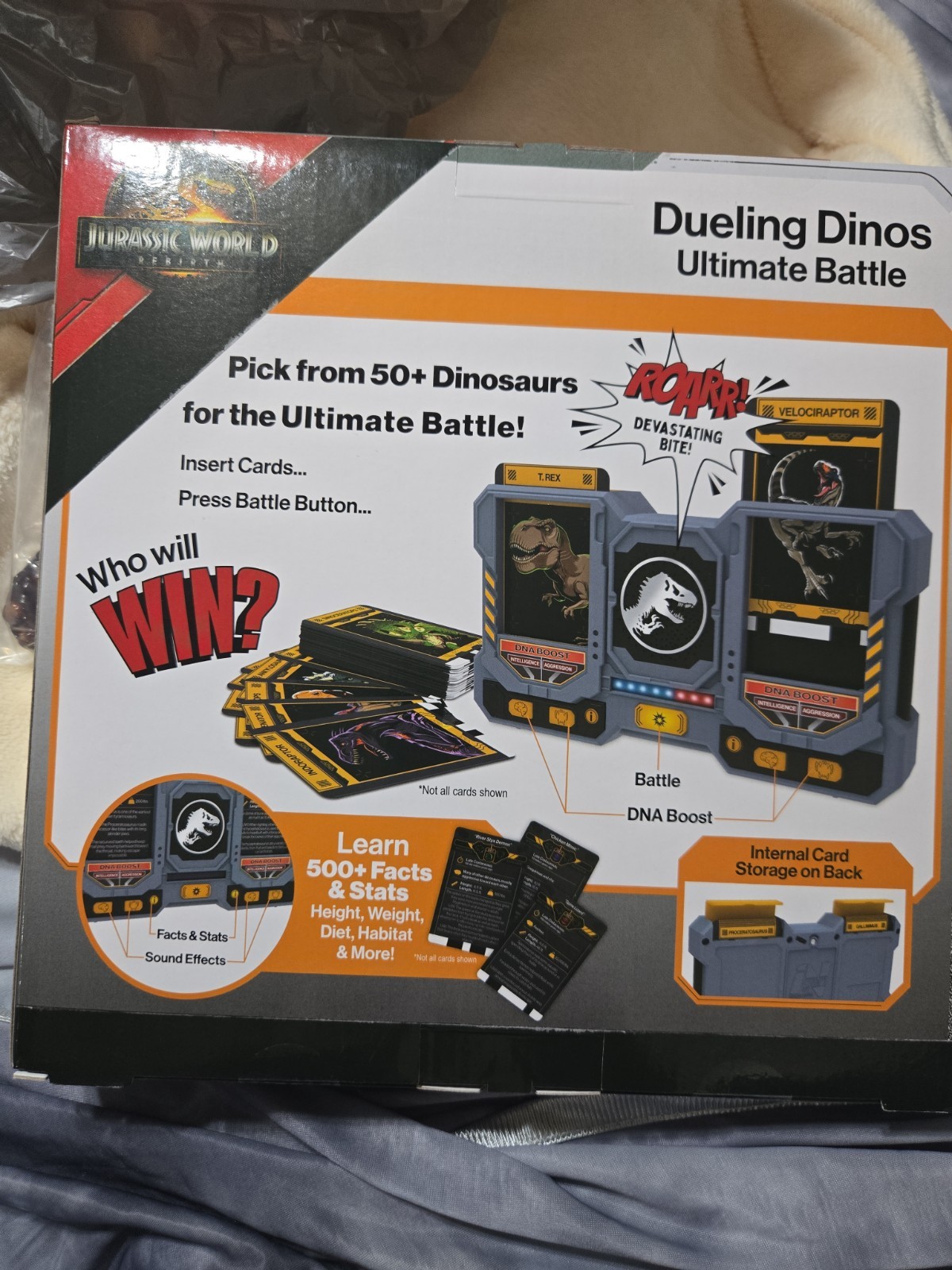 Jurassic World Dueling Dinos Ultimate Battle Game T-Rex Velociraptor
