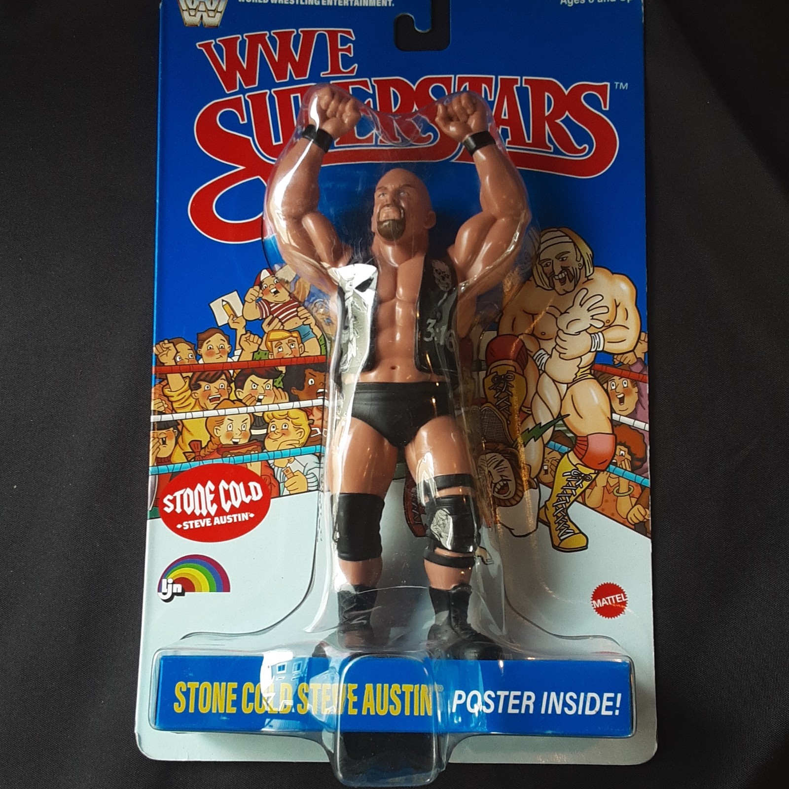 Mattel WWE Superstars Stone Cold Steve Austin Action Figure, Poster Inside
