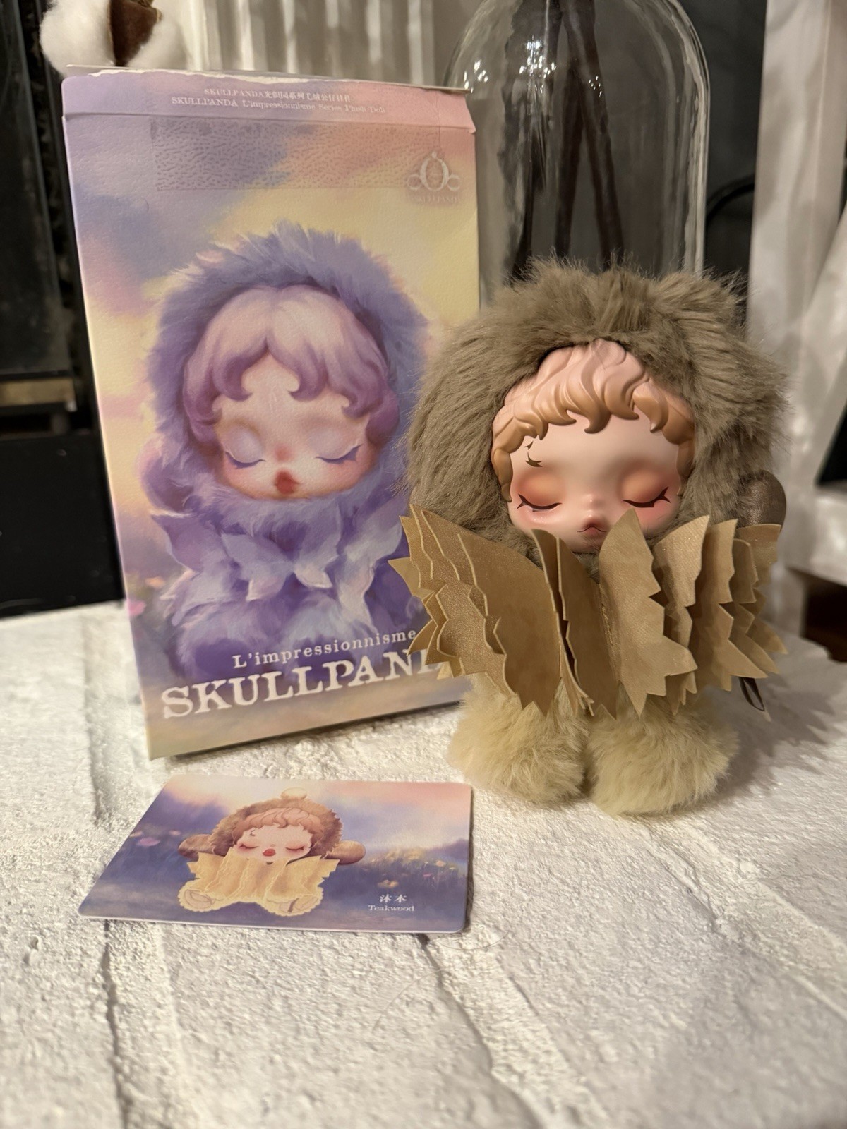 POPMART Skullpanda L’Impressionisme Series Teakwood Plush Pendant