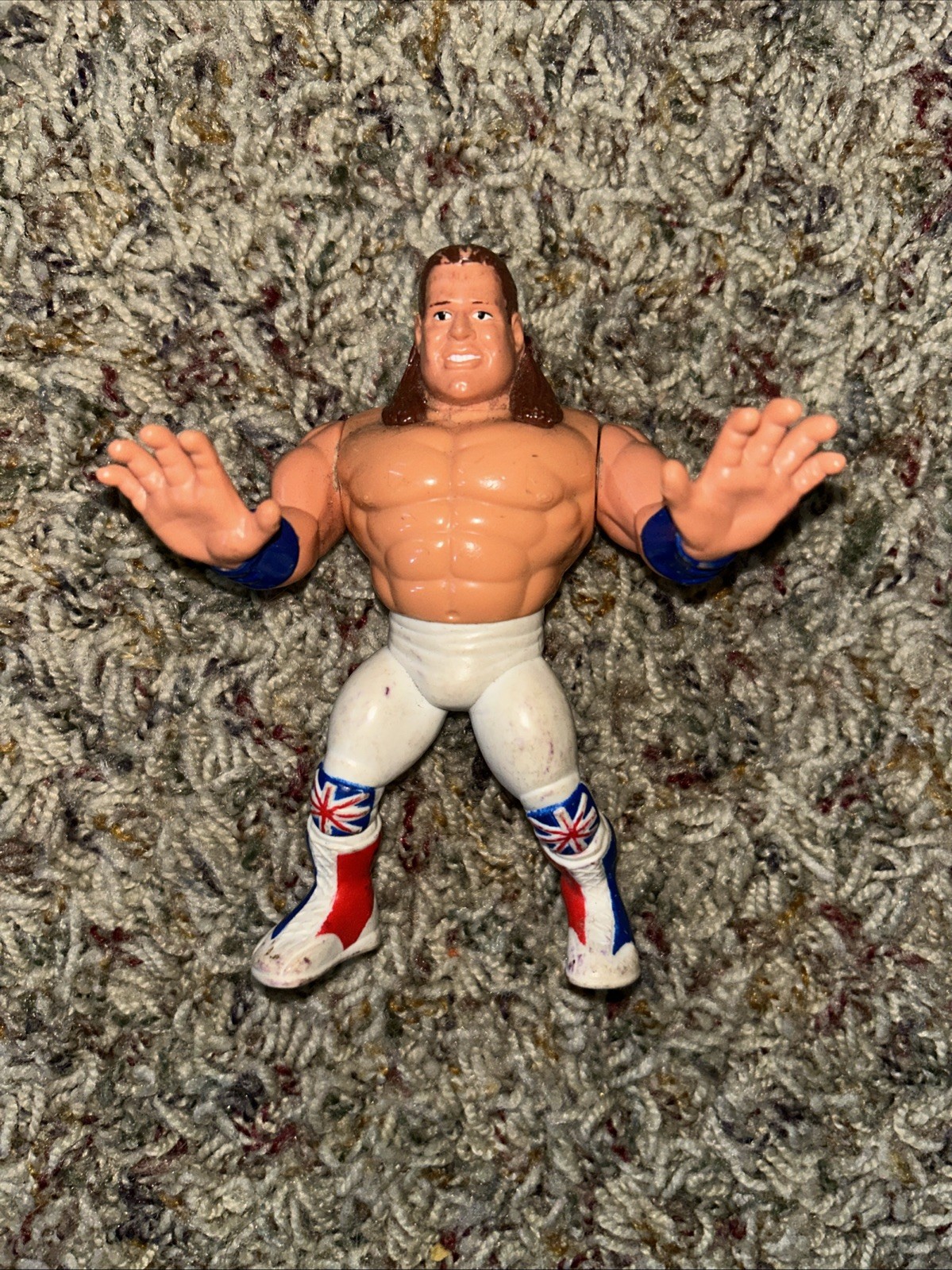 VINTAGE WWF WWE HASBRO SERIES 4 ACTION FIGURE BRITISH BULLDOG DAVEY BOY SMITH