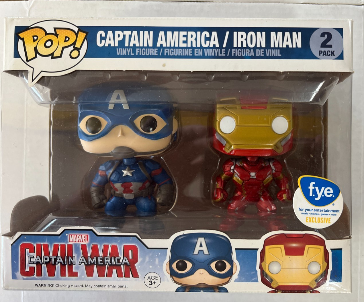 Funko Pop 2 Pack ~ Civil War ~ CAPTIAN AMERICA & IRON MAN ~ FYE Exclusive ~ NEW