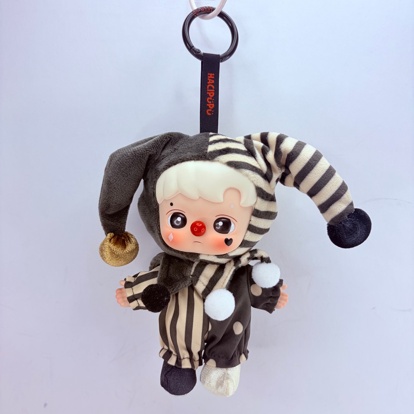 POP MART Why So Serious Series Hacipupu Pendant Plush Doll – Sliver Mist Clown