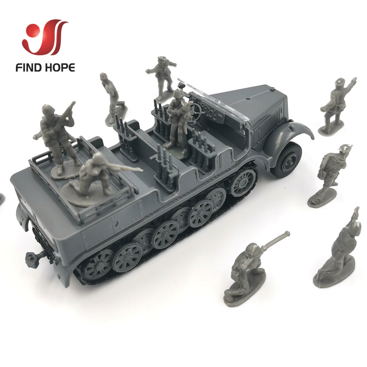 1/72 4D Germany SD.KFZ.7 Assemble Model Toy Car Armored Car+10 Soldier Model