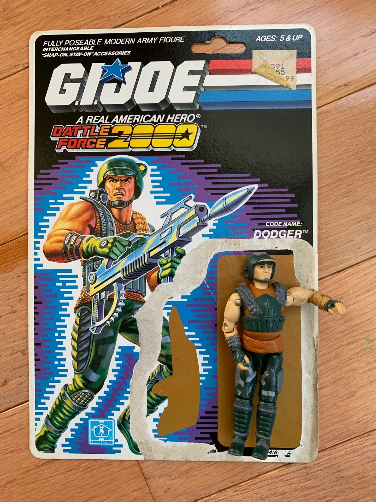 G.I. Joe Dodger V1 Action Figure + Uncut Cardback Vintage Battle Force 2000