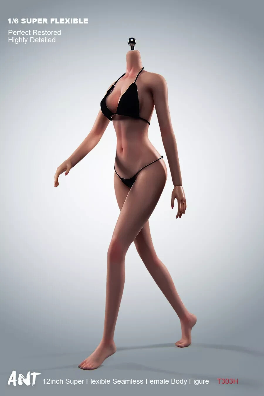 T303 1/6 Girl Super Flexible Seamless Copper Suntan Body 12” Female Figure Toys