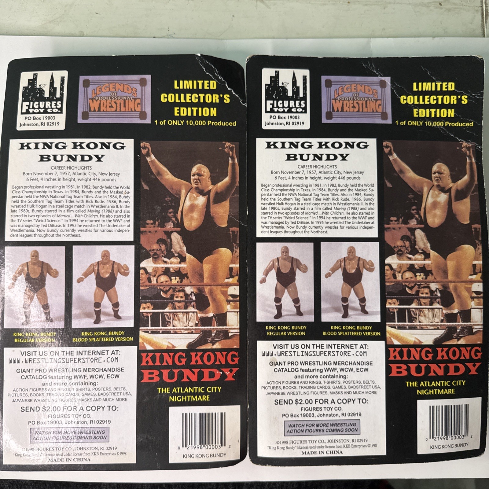 Legends of Pro Wrestling King Kong Bundy Figure Set Regular & Bloody WWF WWE