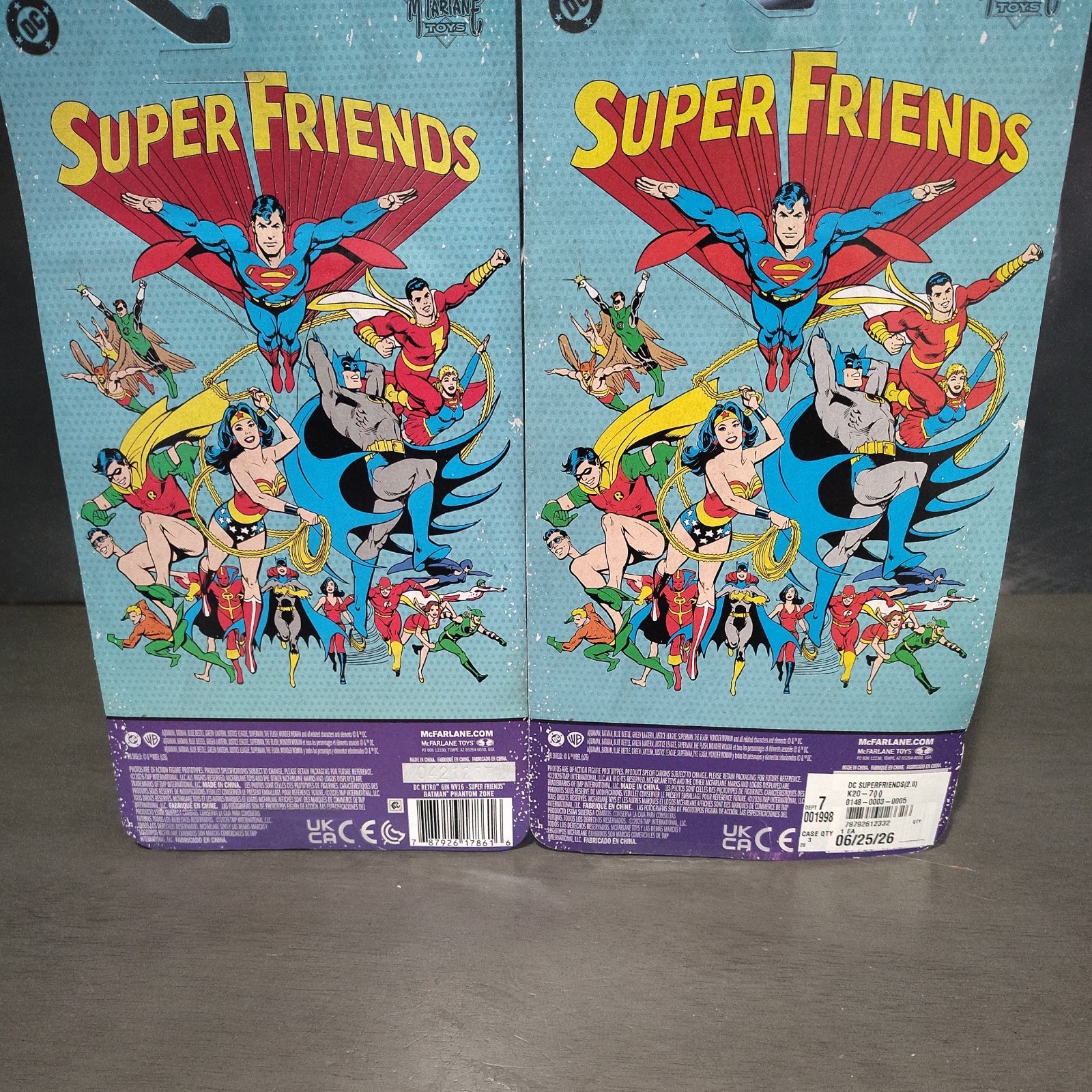 McFarlane Super Friends Crystallized Superman & Phantom Zone Batman Red Plat.