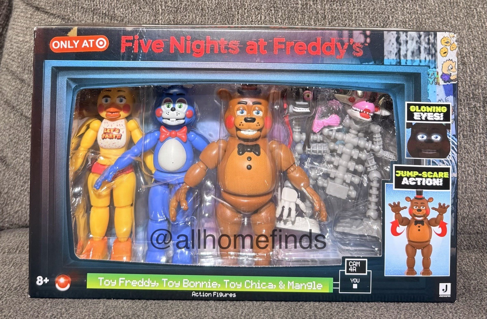 FIVE NIGHTS AT FREDDY’S Toy Freddy Bonnie Chica Mangle 4 Figure Pack Eyes Glow