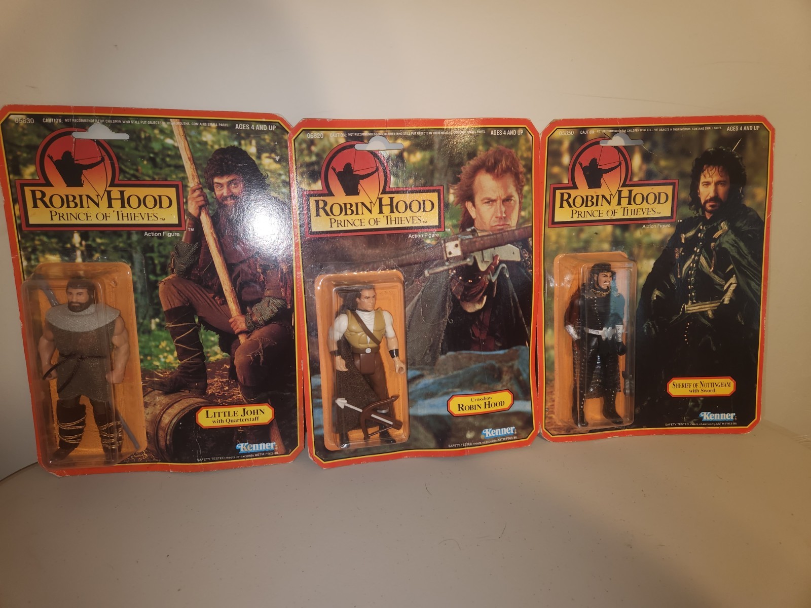 Lot of 3 Kenner Robin Hood Prince of Thieves Sheriff Nottingham COSTNER RICKMAN