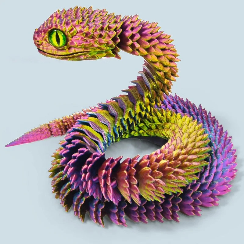 30/60cm 3D Printed Snake Action Figures Articulated Movable Joint Simulation.