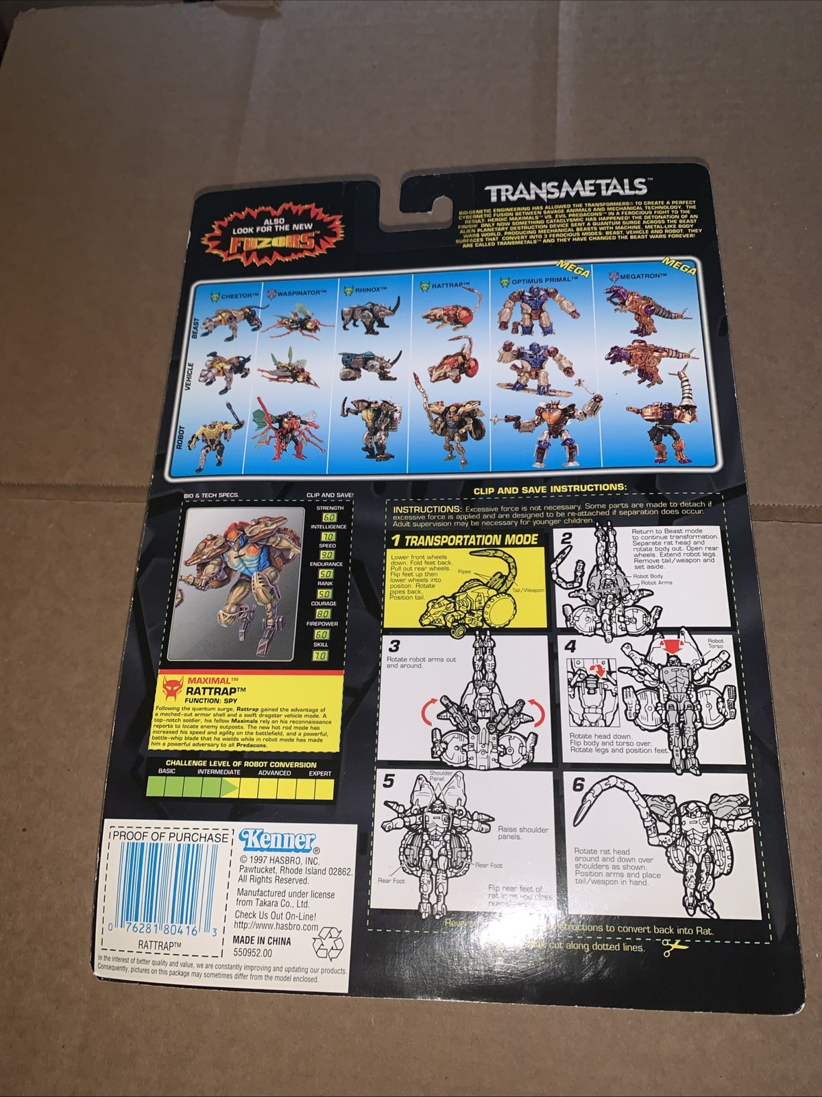 Transformers Beast Wars Deluxe Rattrap 1997 Figure Hasbro Vintage NEW Sealed