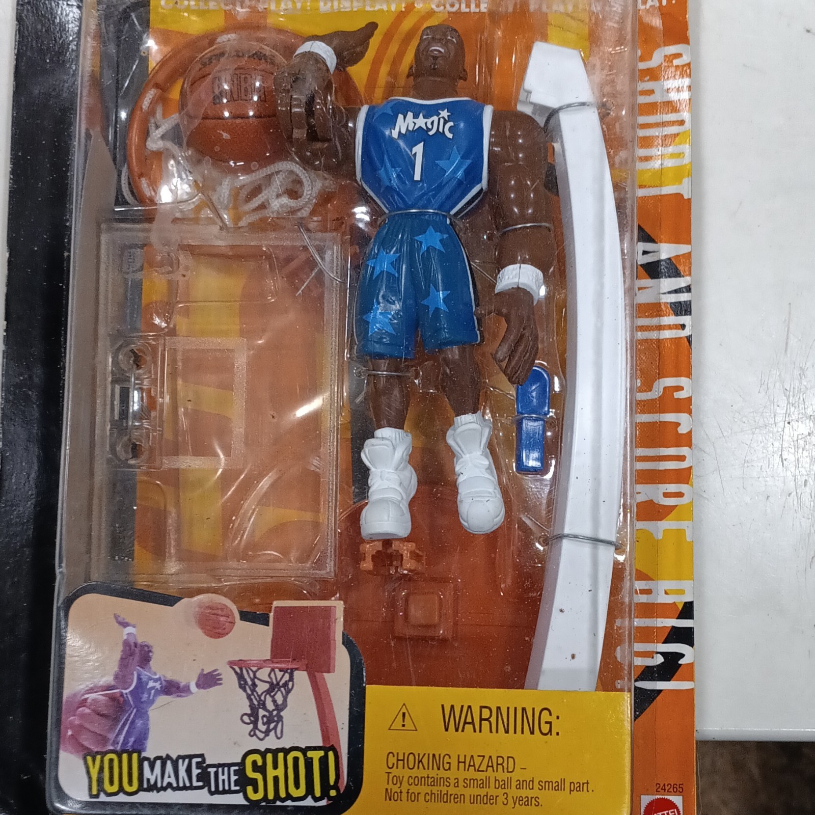 Mattel NBA Pro Hoops Anfernee Hardaway Orlando Magic #1 Figure w/ Ball & Hoop