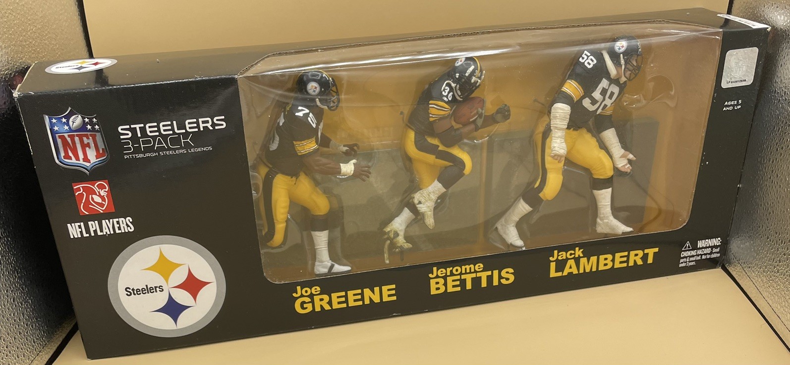 McFarlane Pittsburgh Steelers Legends 3-Pack Greene, Bettis, & Lambert SEALED