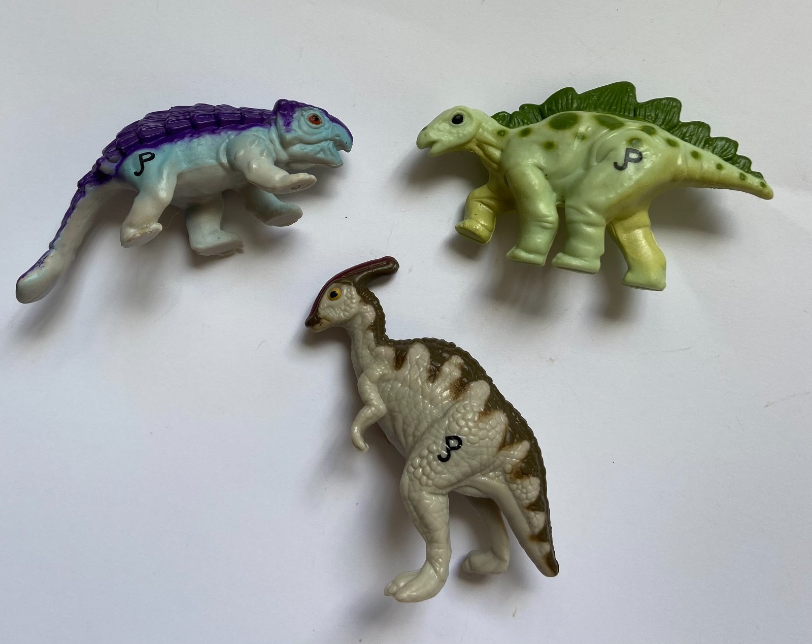 Vintage Jurassic Park Hatchling Lot – Ankylosaurus/Parasaurolophus/Stegosaurus