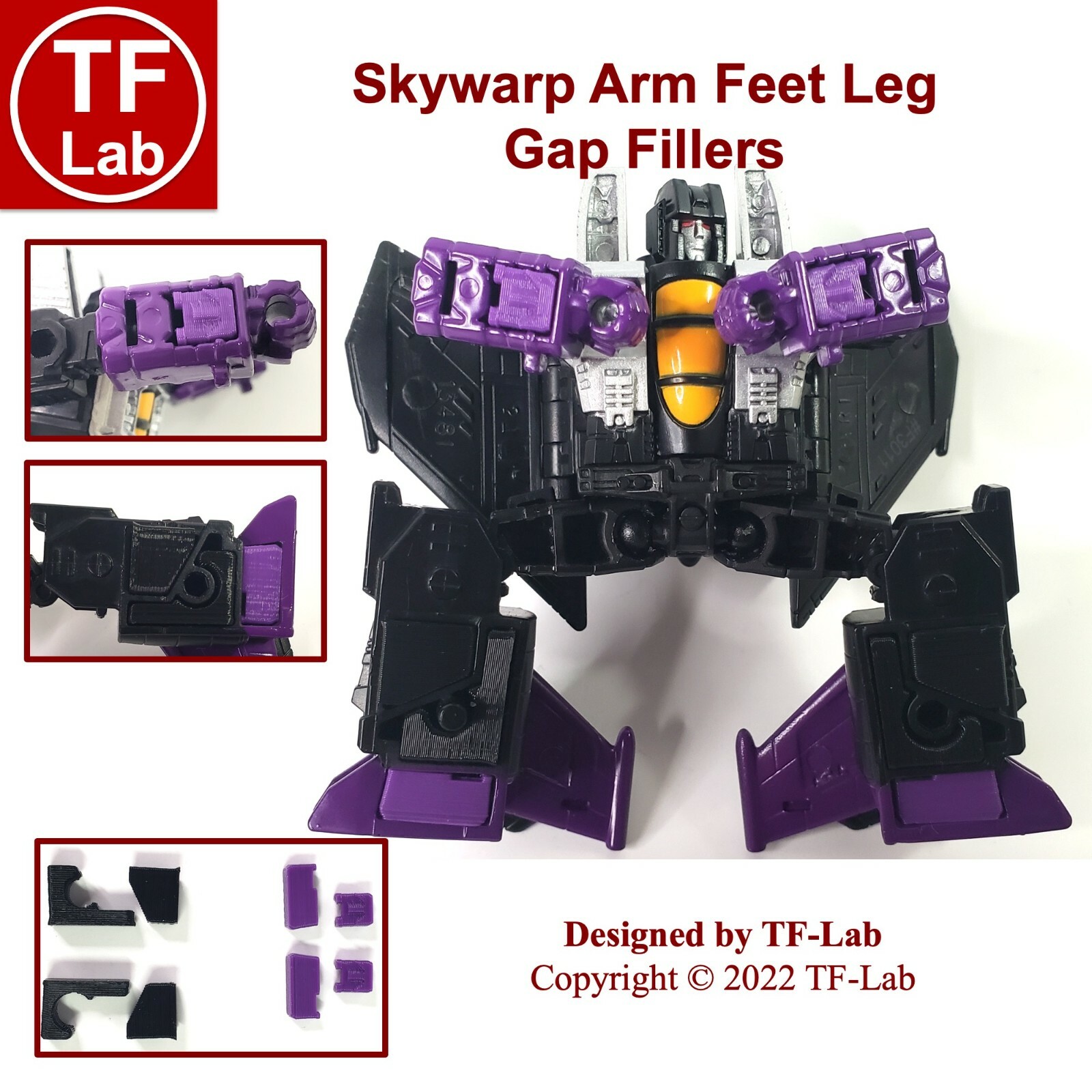 Null Ray Gun Weapon Purple Upgrade Kit for Legacy Core Class Skywarp Transformer