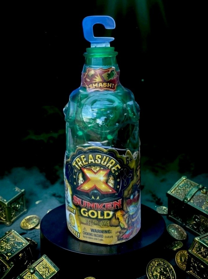 Treasure X Sunken Gold Bottle Smash – Action Figure & Treasure Inside Real Gold?