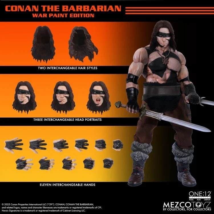 Mezco MZ76808 CONAN THE BARBARIAN WAR PAINT EDITION Action Figure Model