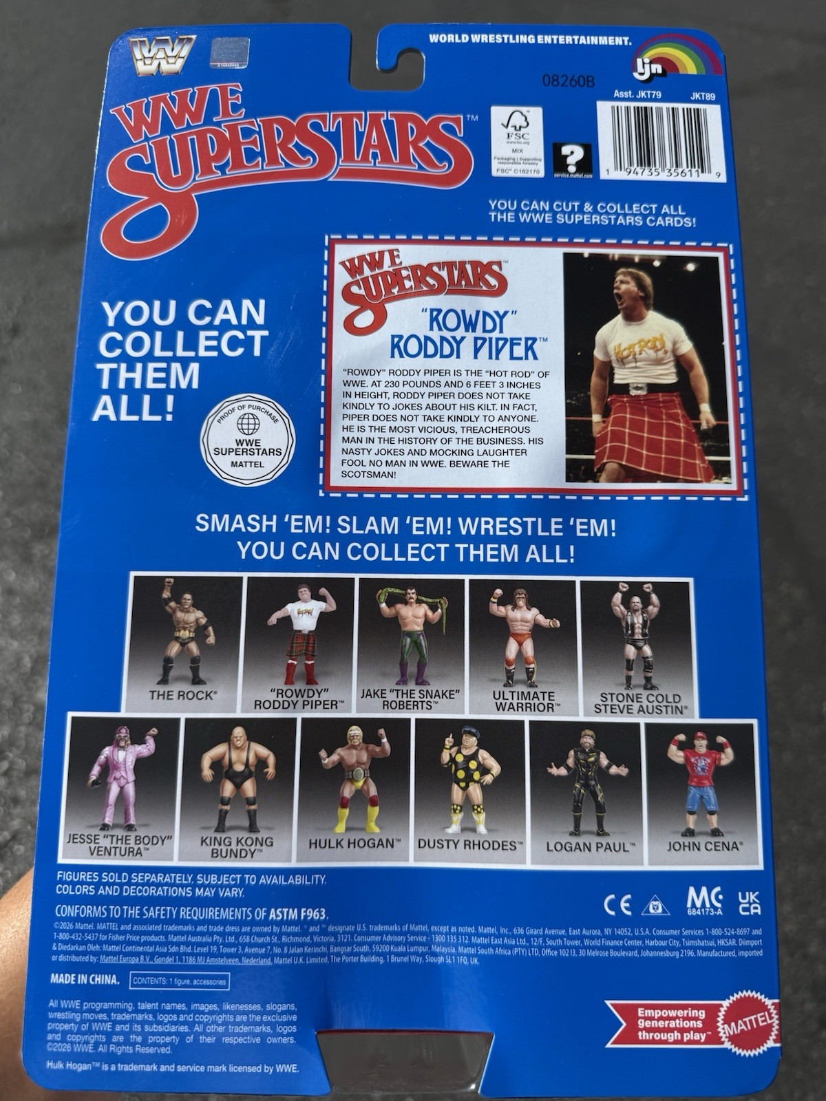 NEW Mattel LJN WWE Superstars Series 3 Rowdy Roddy Piper Chase Black Card Target