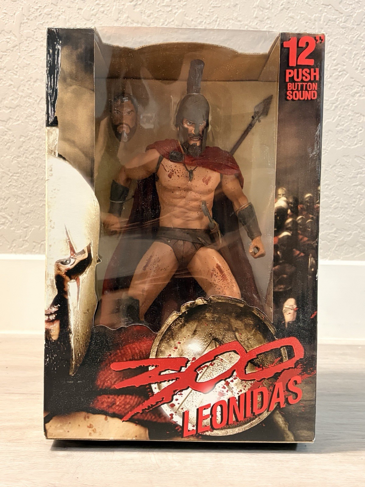 NECA 300 King Leonidas 12″ Deluxe Sound Movie Reel Toys Sealed NIB RARE HTF