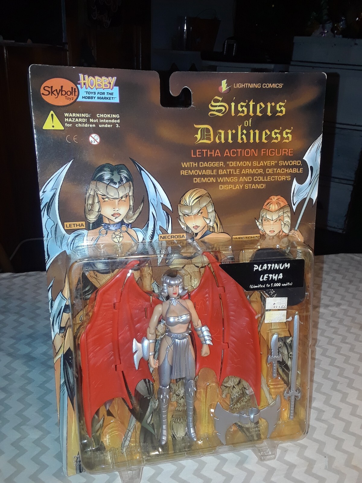 Sisters of Darkness Platinum LETHA action figure 1998 Skybolt Vintage Rare NIB