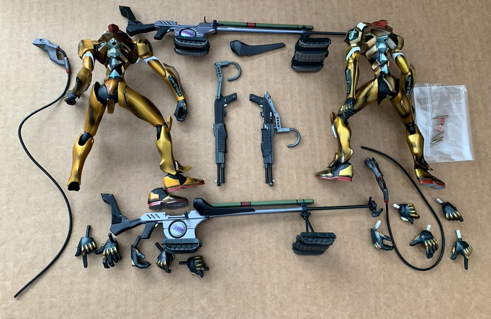 Neon Genesis Evangelion Kaiyodo Figures Lot Of 9 + Accessories AS IS