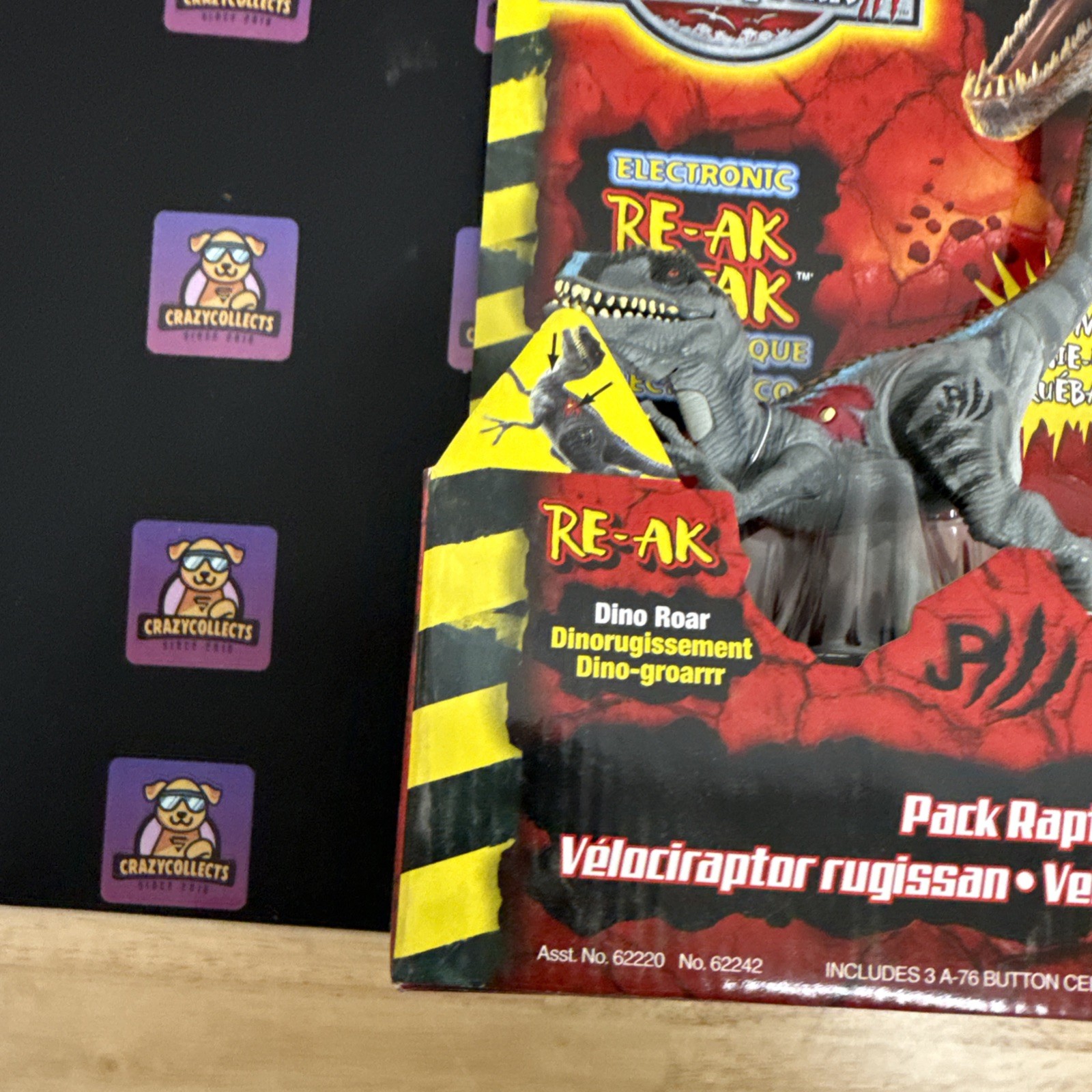 Jurassic Park III Electronic Re-Ak Attak Pack Raptor Vtg 2001 Action Figure NEW