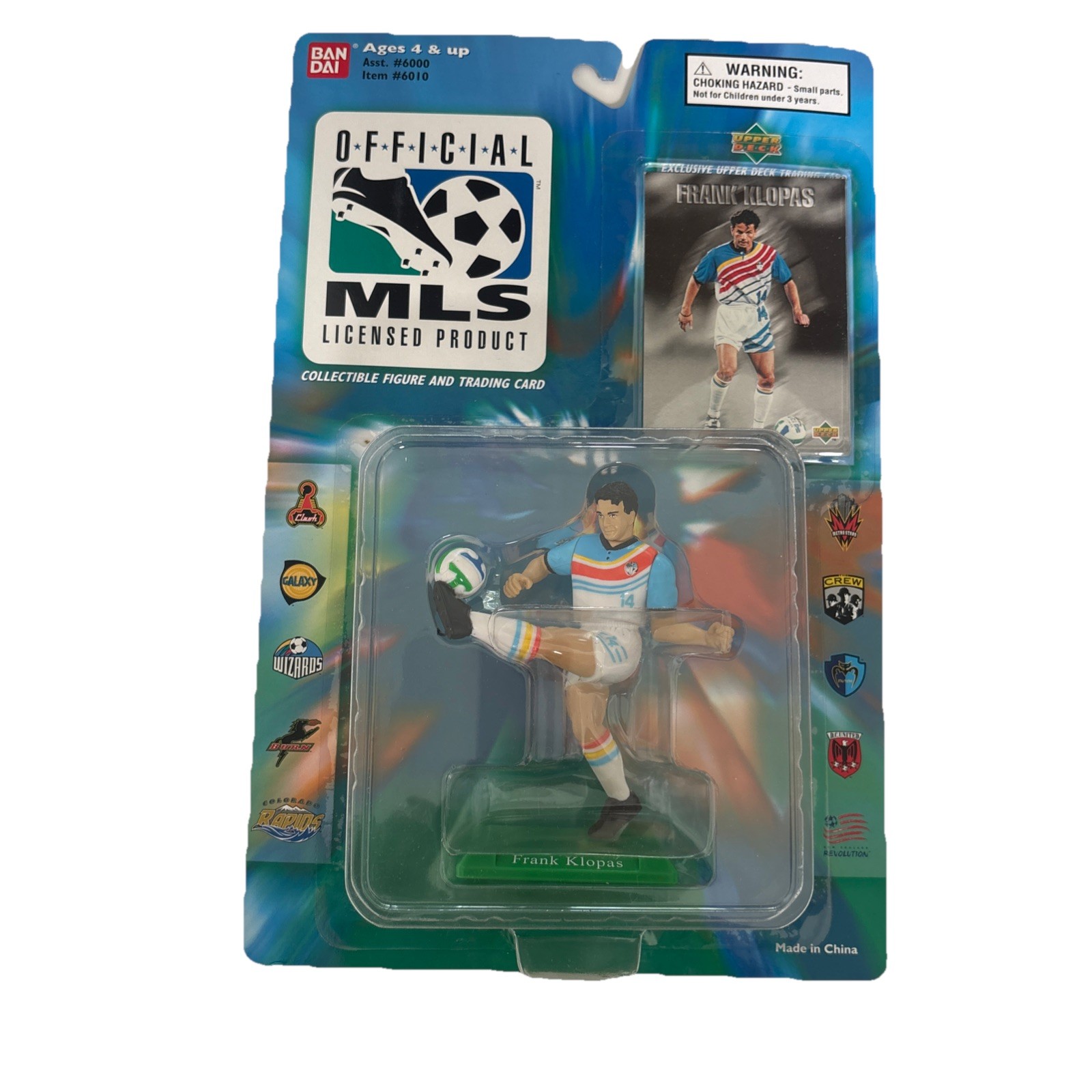 Lot of 10 Bandai Soccer 1996 Action Figures with Player Card Soccer Players New