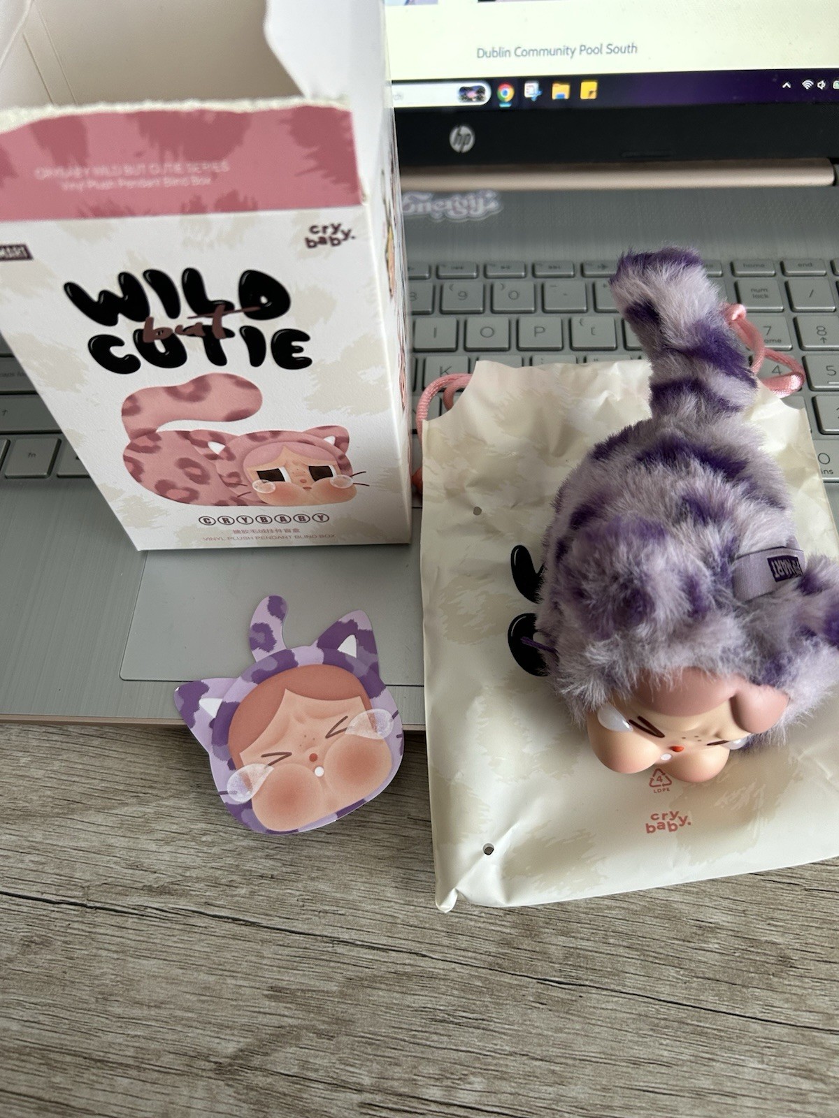 Authentic Pop Mart Wild But Cutie Cry Baby New Confirmed Neon Cutie Purple