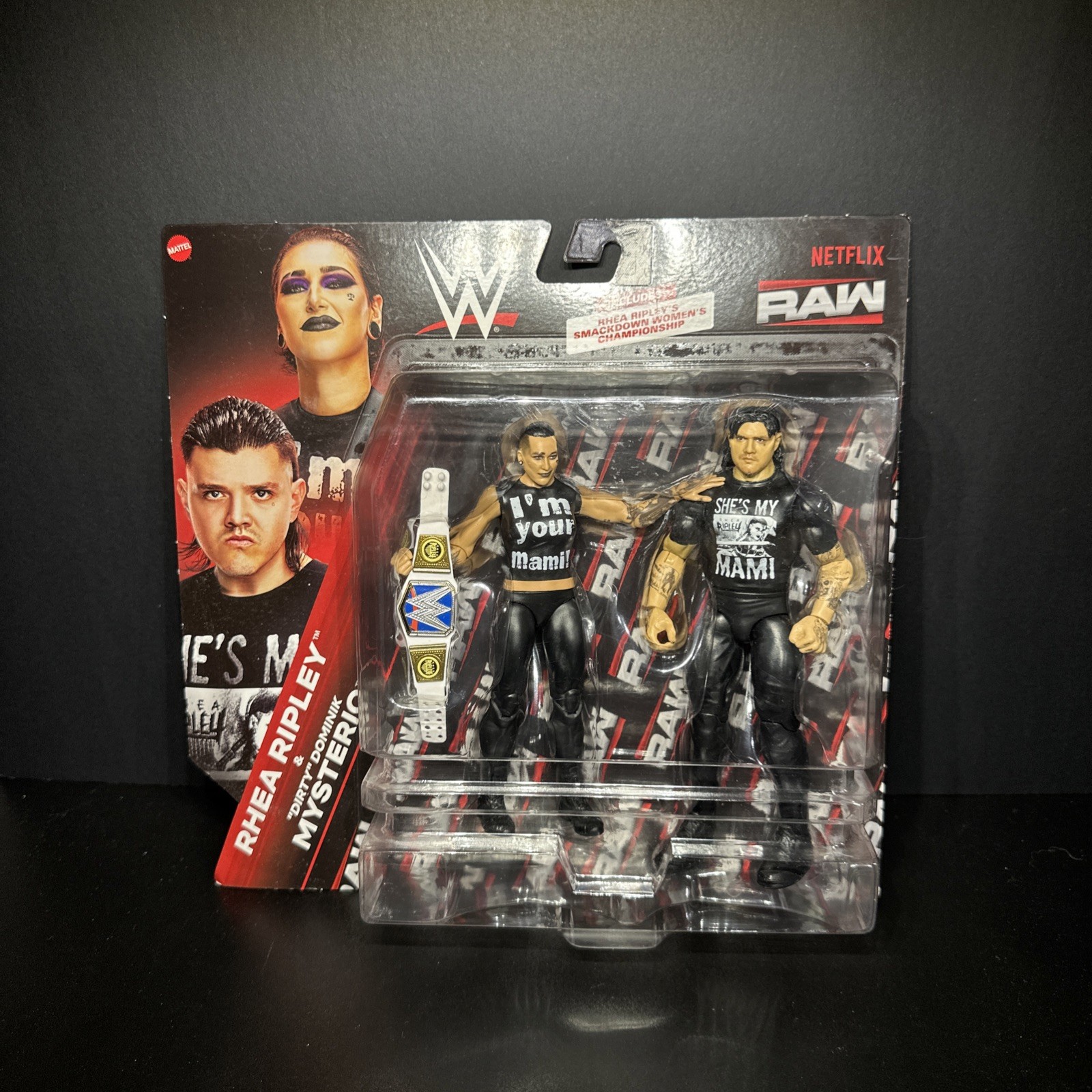 Mattel WWE Main Event Series Raw On Netflix Rhea Ripley & Dominik Mysterio New