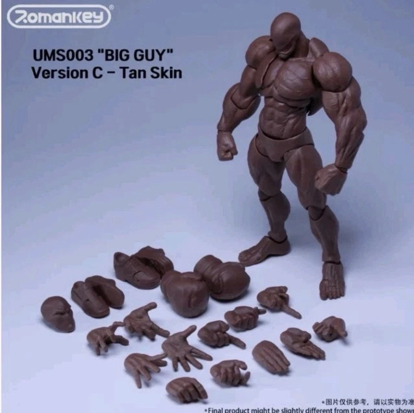 Romankey 1/12 Highly Articulated Male Body Dark Skin Tone Customizeable Figures
