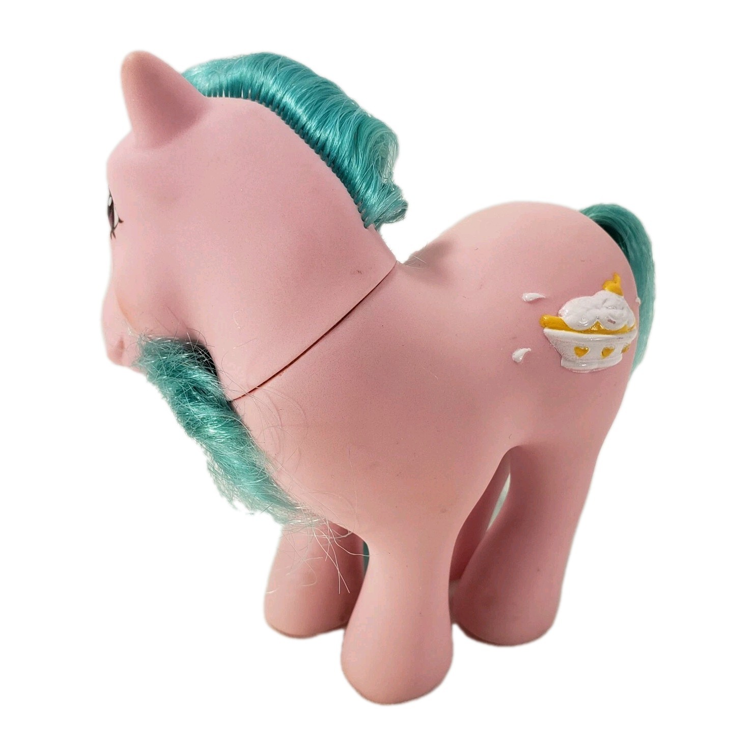 My Little Pony MLP G1 VTG Banana Surprise Sundae 3D Symbol Pink Aqua 1987 Rare