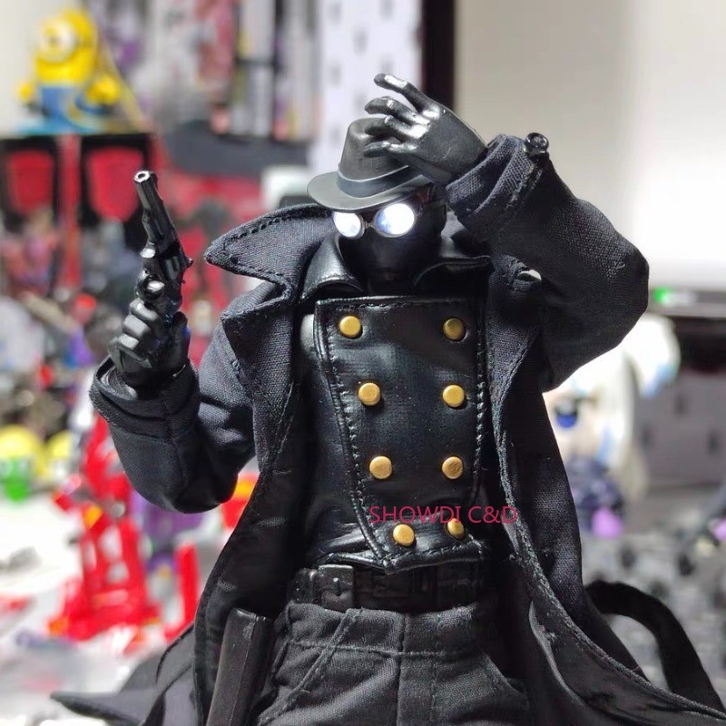 1/12 Spider-Man Noir Black Wired Trench Coat For 6″ ML Action Figure Body New