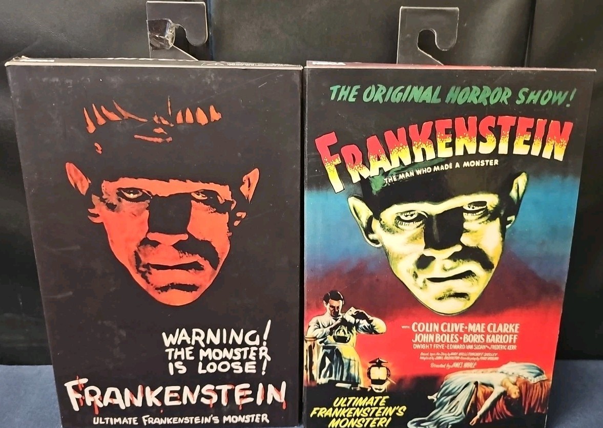 2 NECA THE ULTIMATE FRANKENSTEIN 7″ ACTION FIGURE BLACK & WHITE + COLOR NEW