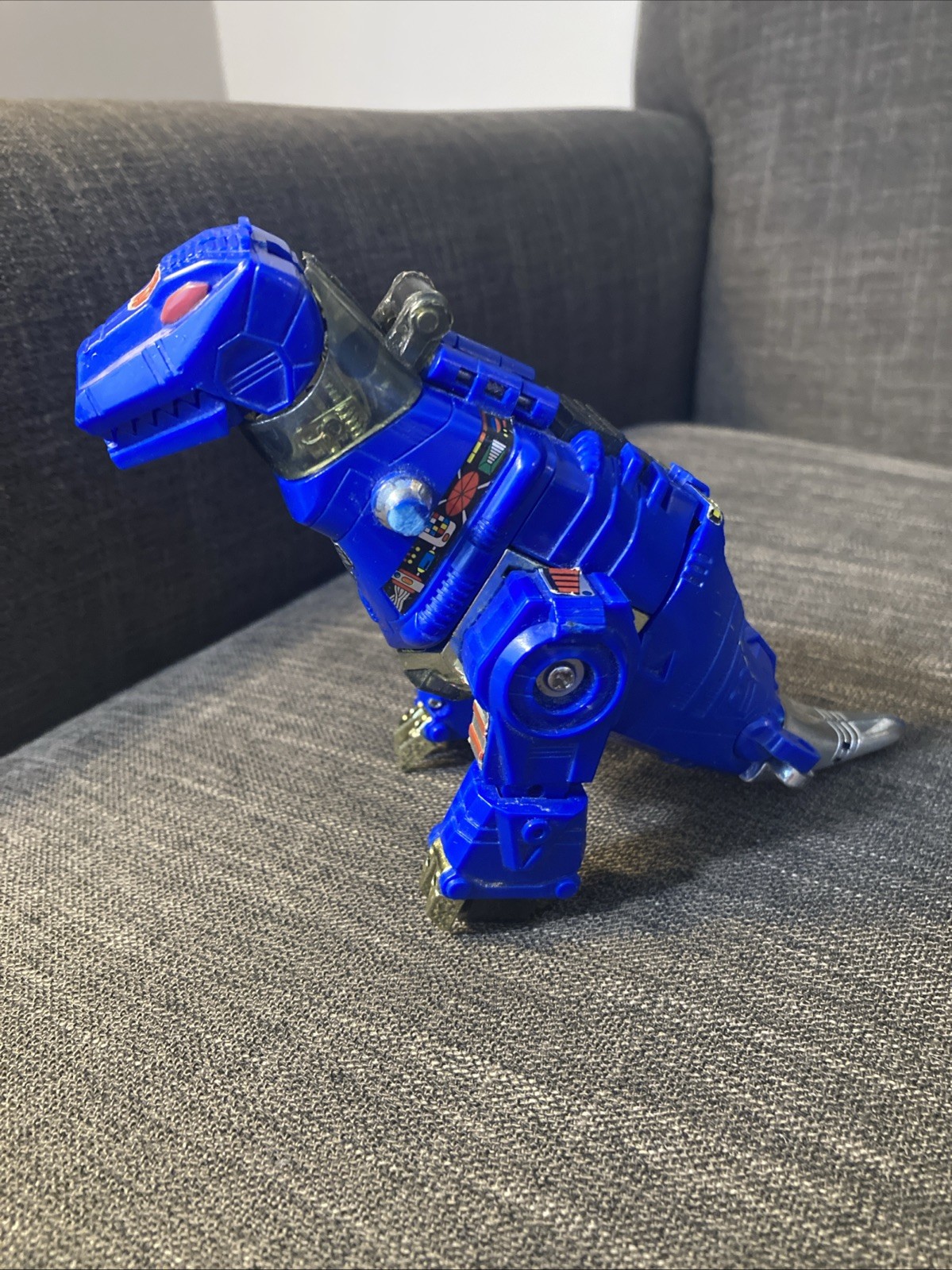 Transformers 1993 Original G2 Dinobot Blue GRIMLOCK -Broken Arm And Tail