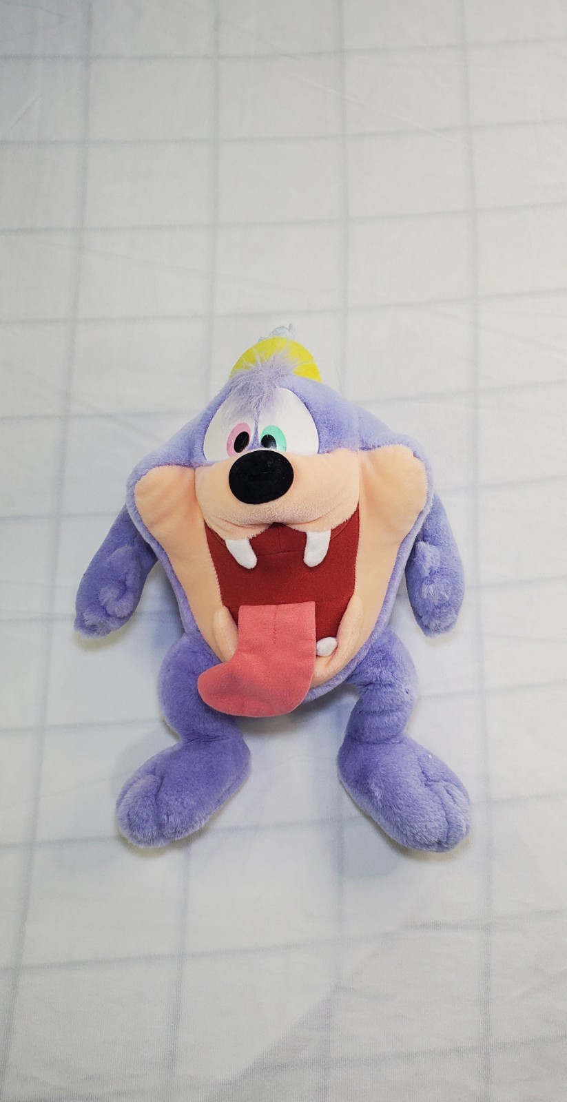Vintage Tiny Toons Dizzy Devil 1990 APPLAUSE Plush Warner Bros Purple Taz Toy1