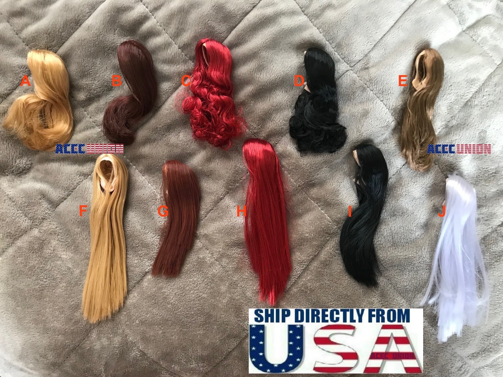 1/6 Scale Woman Hair Wig 2.5 Multi Color For 12″ Female Head Sculpt Doll U.S.A.