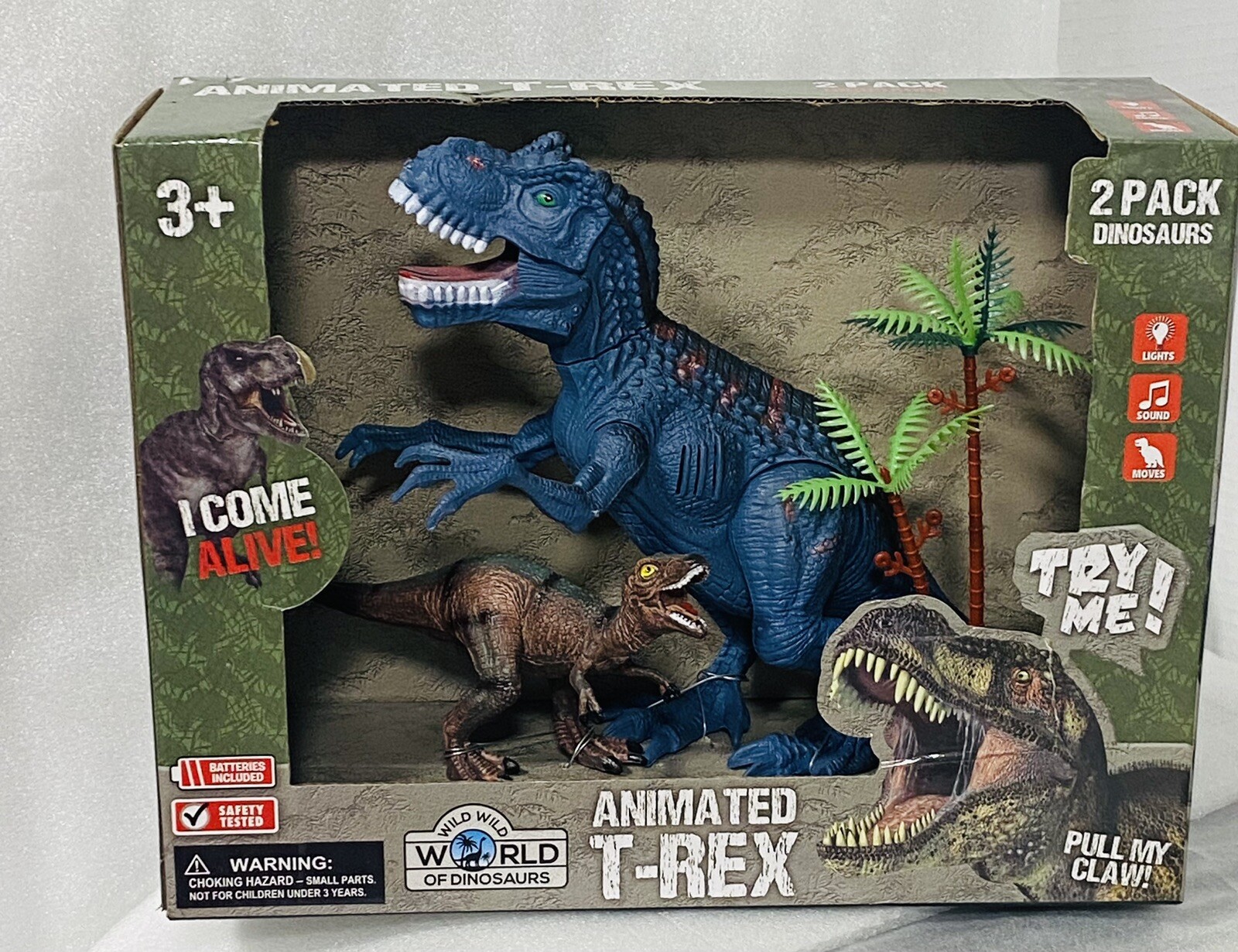 T Rex New In Box Dinosaur 2 Pack Animated