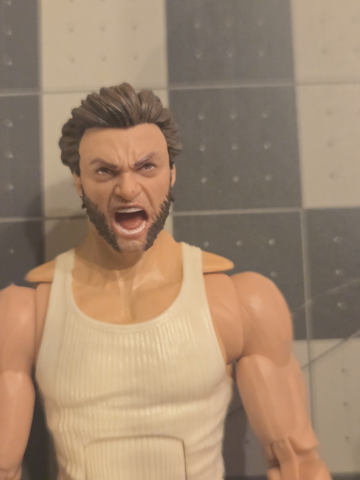 Marvel Legends Logan Wolverine From Movie Mcu Tank Top White Shirt