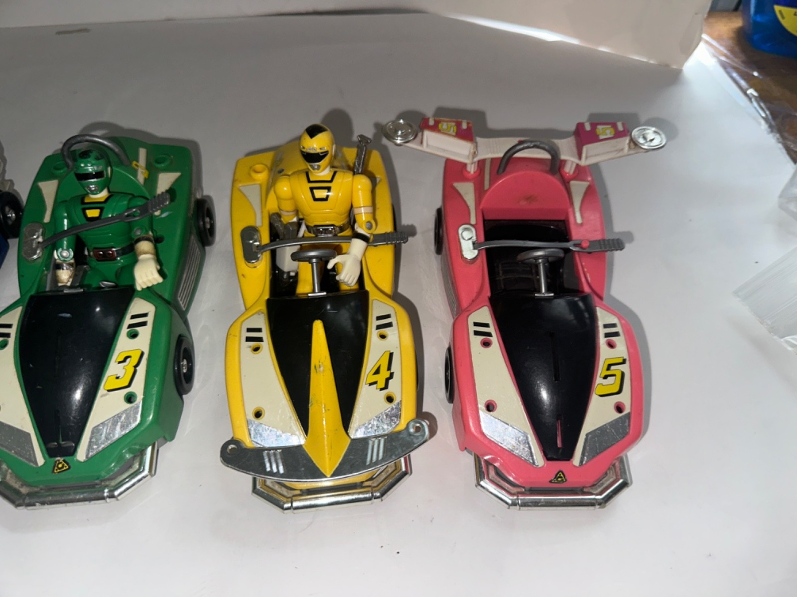 Lot Vintage 1997 Bandai Turbo Power Rangers Cars, Figures, and accessories