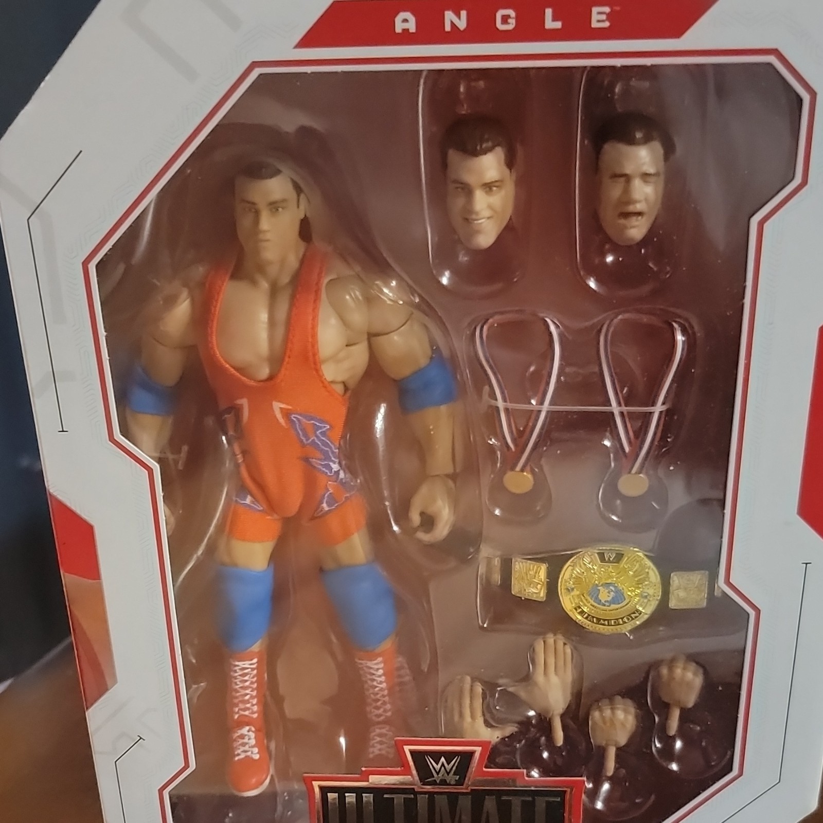 WWE Ultimate Edition Kurt Angle Wrestling Action Figure Boxed w/ Belt & Hands